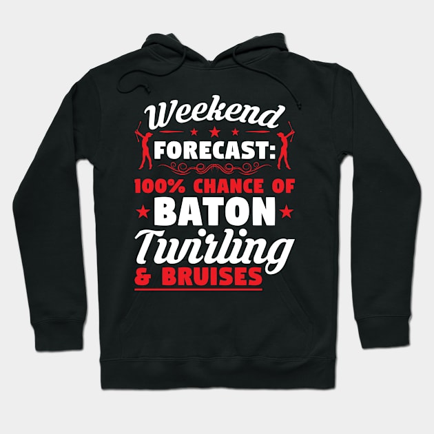 Baton Twirling And Bruises - Baton Twirler Hoodie by Peco-Designs